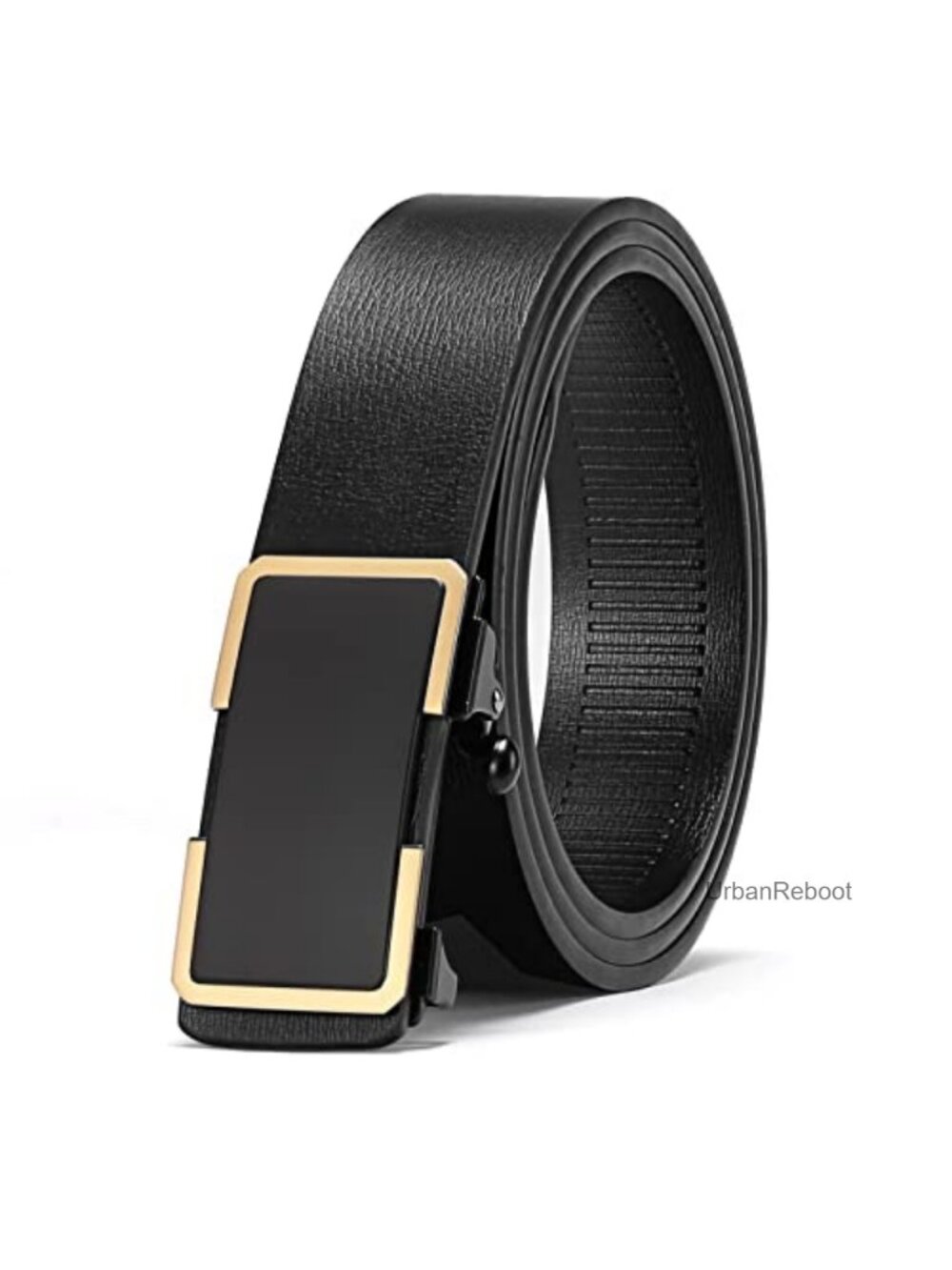 SENDEFN Men's Ratchet Belt Cowhide Leather Automatic Slide Buckle Adjustable